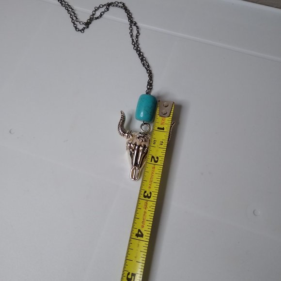 Bull Skull Pendant Necklace - Picture 15 of 16